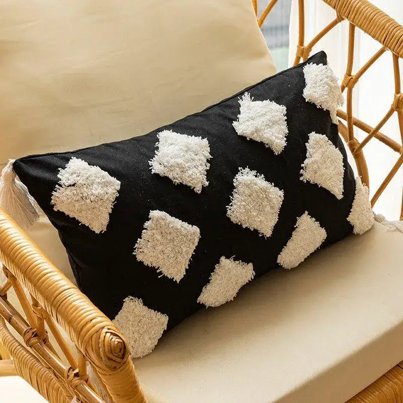 modern-black-and-white-embroidered-cushion-cover-geometric-boho-decorative-pillowcase-besontique-home-96386 - Besontique Home