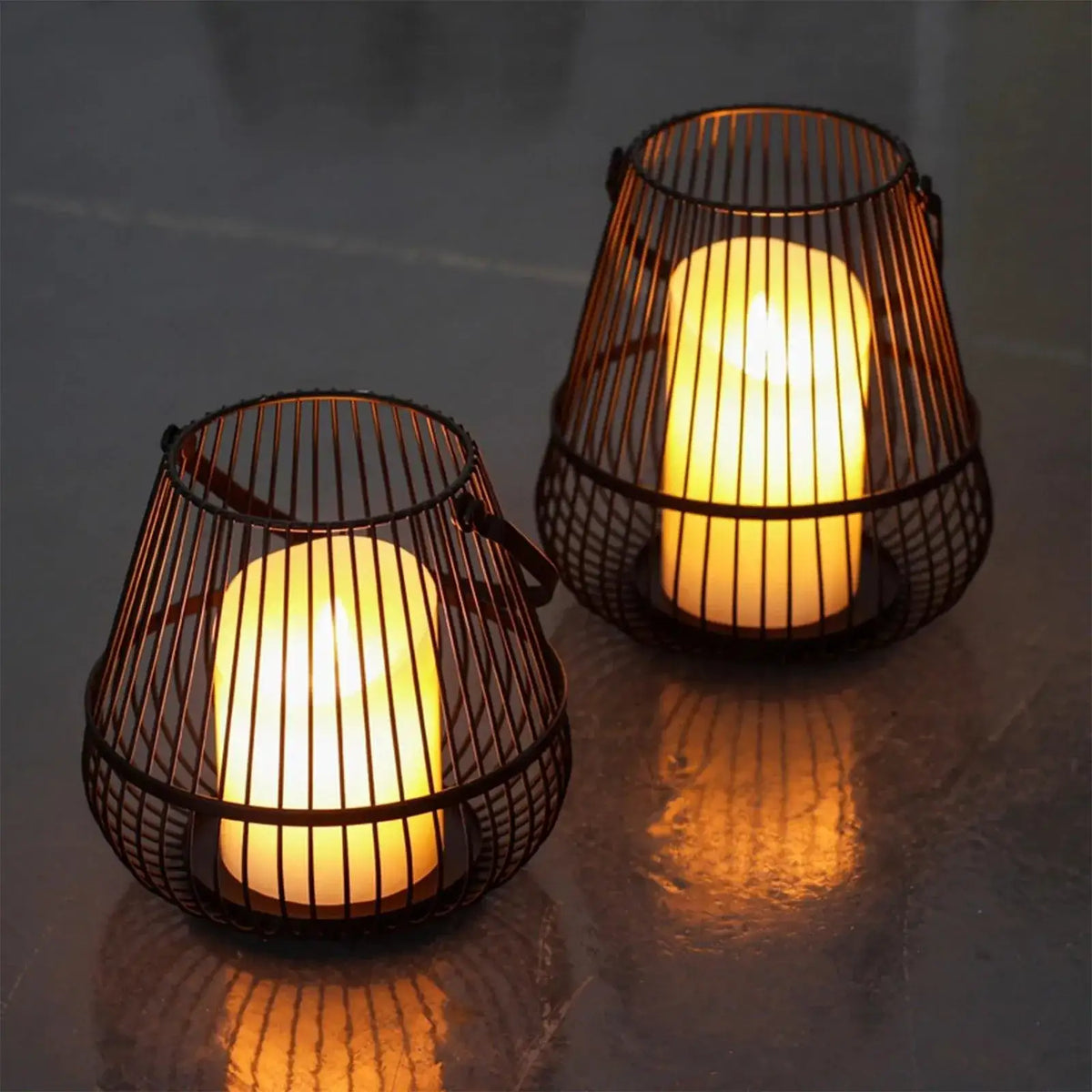 modern-black-cage-candlestick-holder-simple-hanging-lantern-candle-stand-besontique-home-47974 - Besontique Home