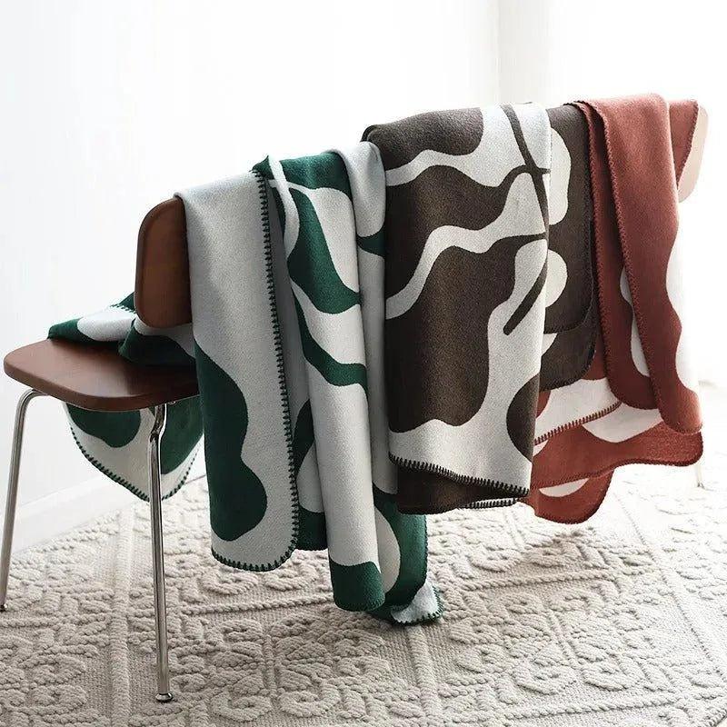 Modern Bohemian Abstract Throw Blanket │ Nordic Stylish Bedspread - Besontique Home