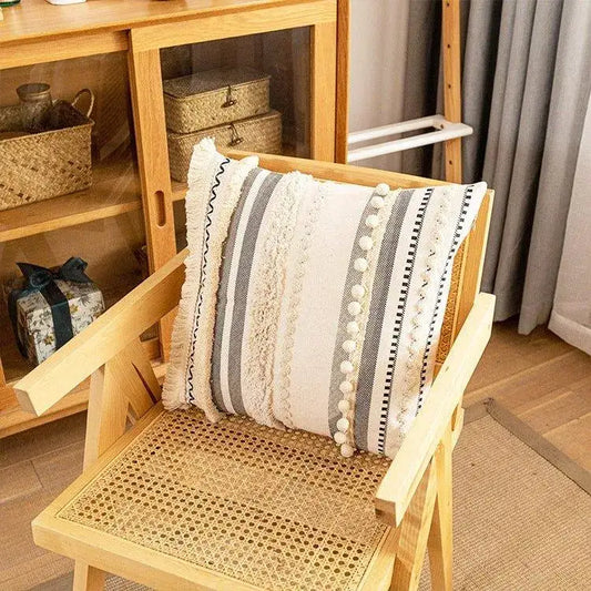 Modern Bohemian Lace Cushion Cover │ Moroccan Tufted Decorative Pillowcase │ For Bed Sofa Couch Living Room - Besontique Home
