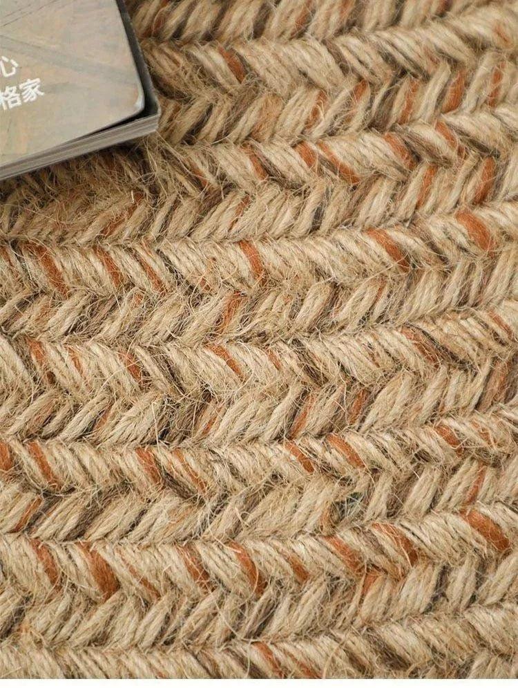 Modern Boho Jute Woven Carpet │ Weave Round Rugs Hand Knotted Tassel Carpet - Besontique Home