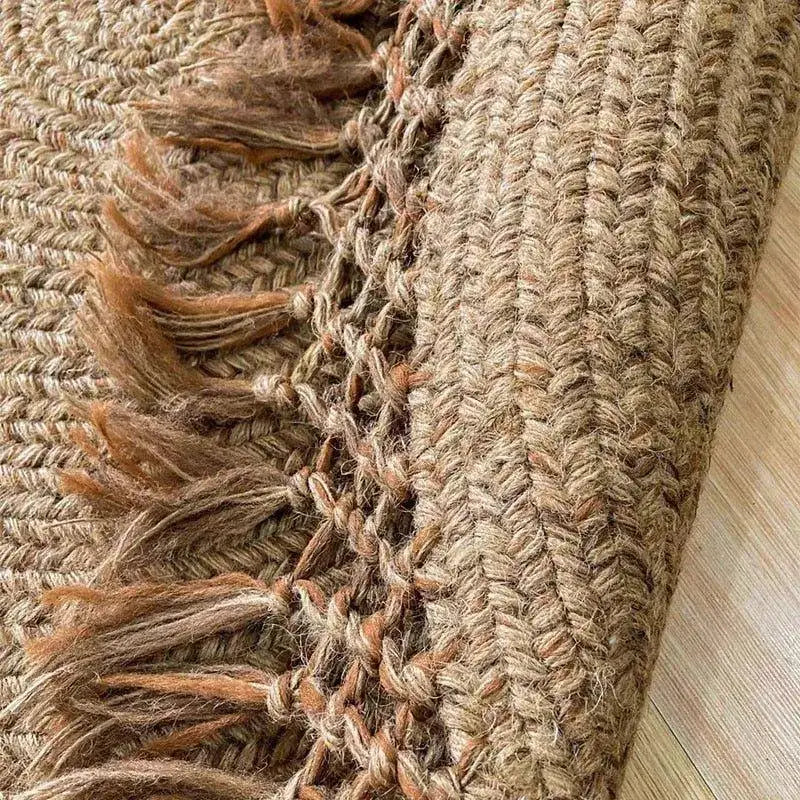 modern-boho-jute-woven-carpet-weave-round-rugs-hand-knotted-tassel-carpet-besontique-home-79428 - Besontique Home