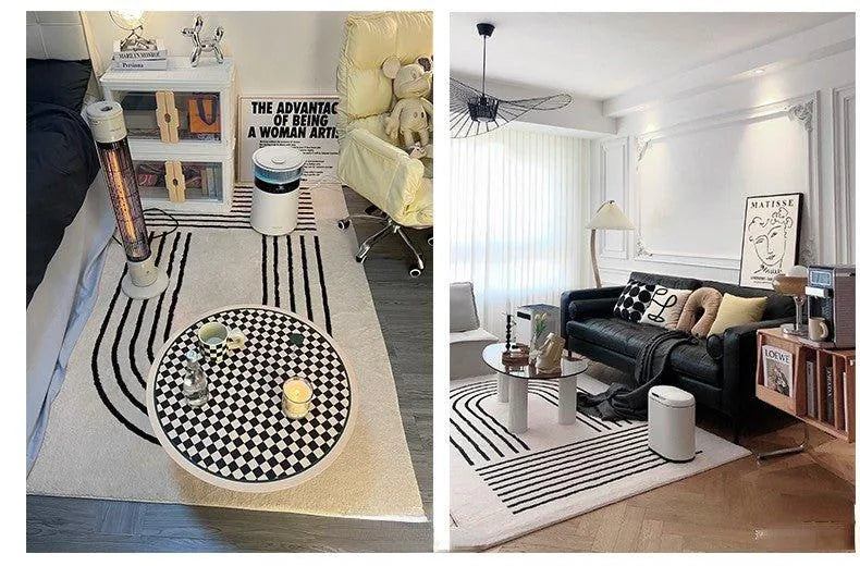 Modern Boho Line Art Carpet │ Geometric Abstract Luxury Soft Rugs │ For Living Room Bedroom Decor - Besontique Home