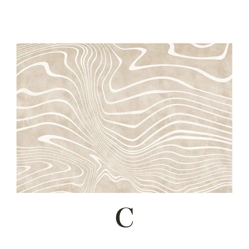 Modern Boho Line Carpet │ Neutral Tone Beige Rugs │ for Bedroom Living Room decoration - Besontique Home