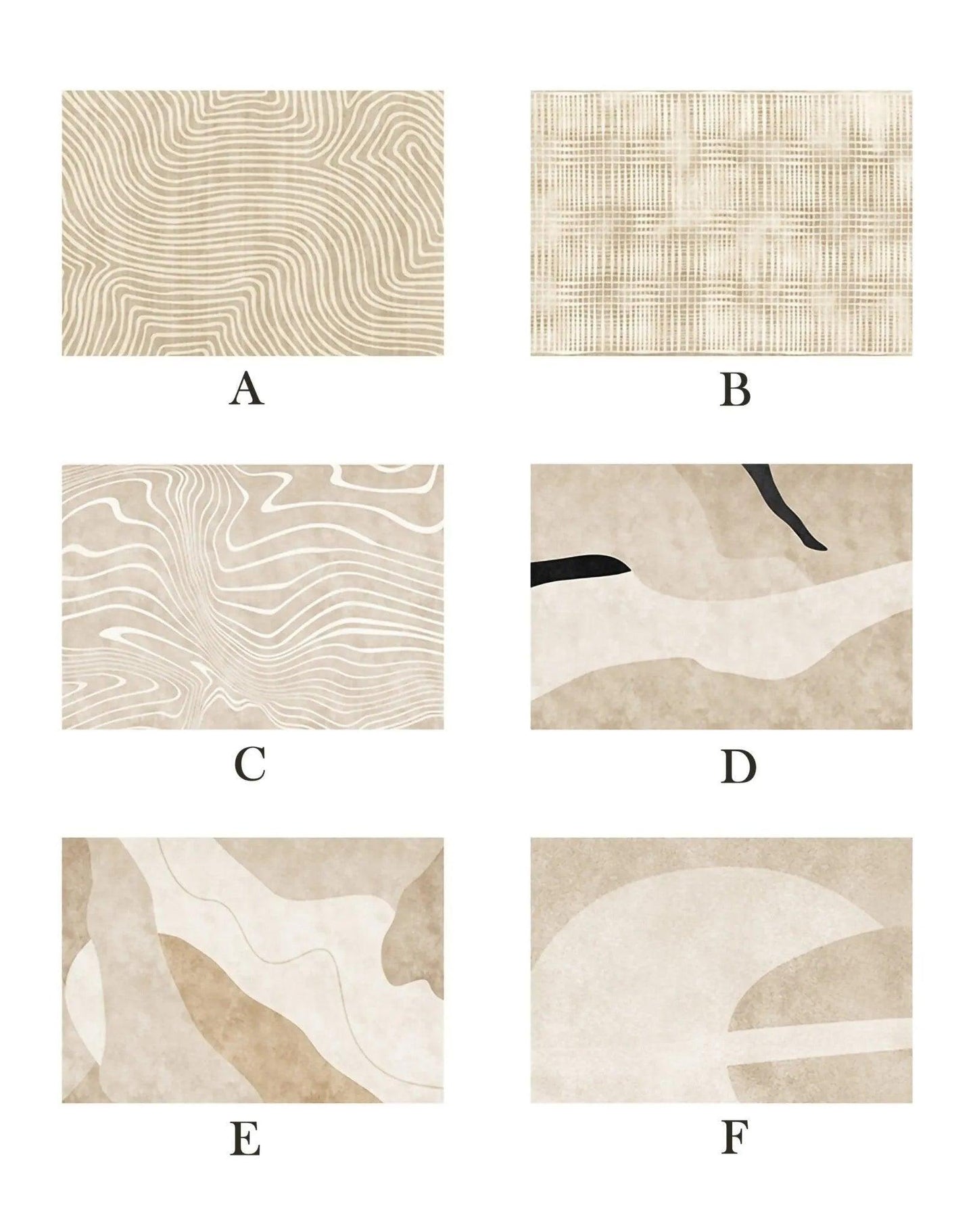 Modern Boho Line Carpet │ Neutral Tone Beige Rugs │ for Bedroom Living Room decoration - Besontique Home