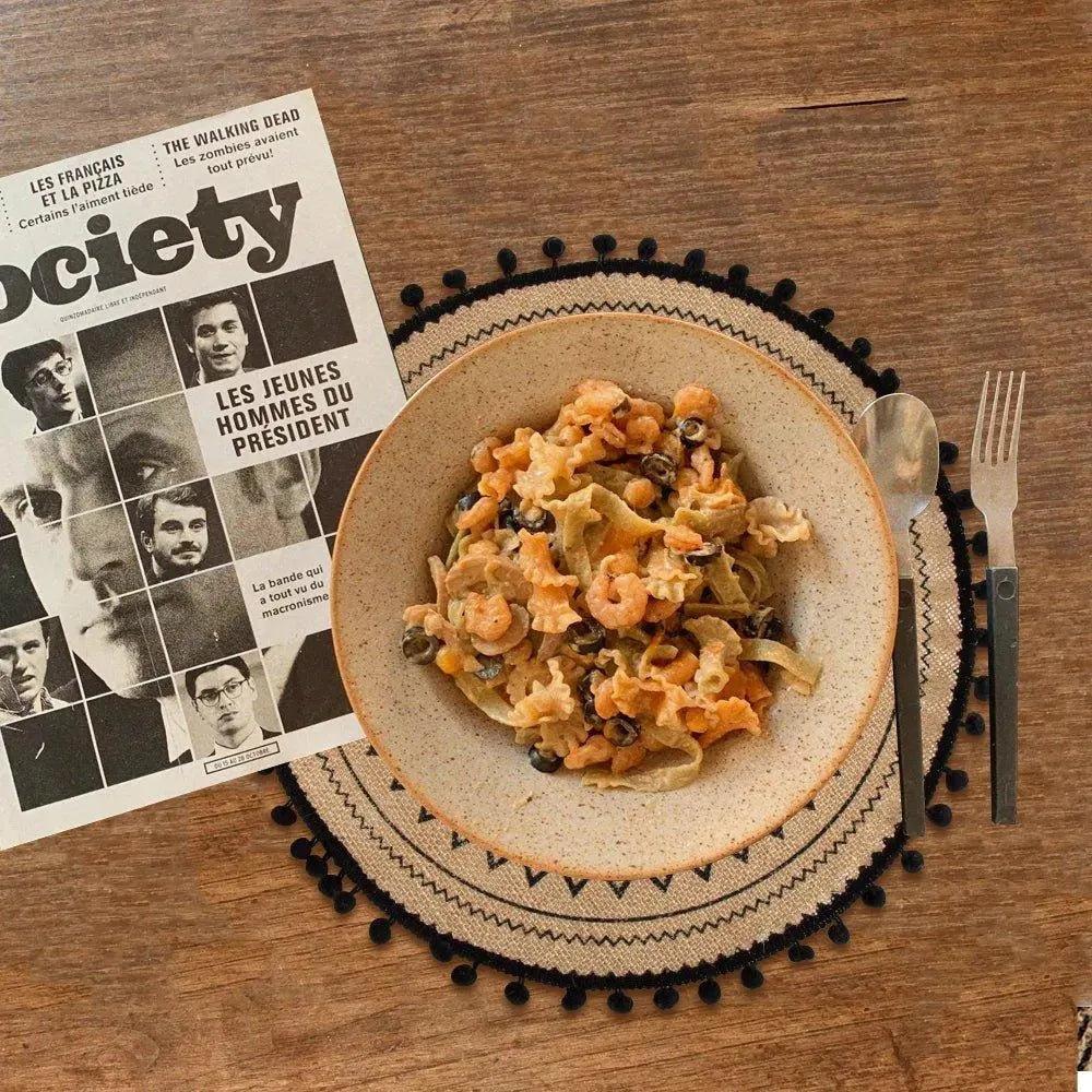 Modern Boho Round Table Placemat │ Jute Woven Table Accessories Mat For Dining Room │ Kitchenware Tableware - Besontique Home