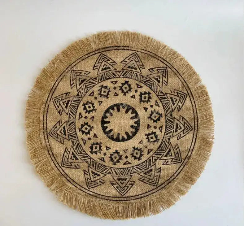 modern-boho-round-table-placemat-with-tassel-jute-woven-table-accessories-mats-for-dining-room-kitchenware-tableware-besontique-home-15171 - Besontique Home