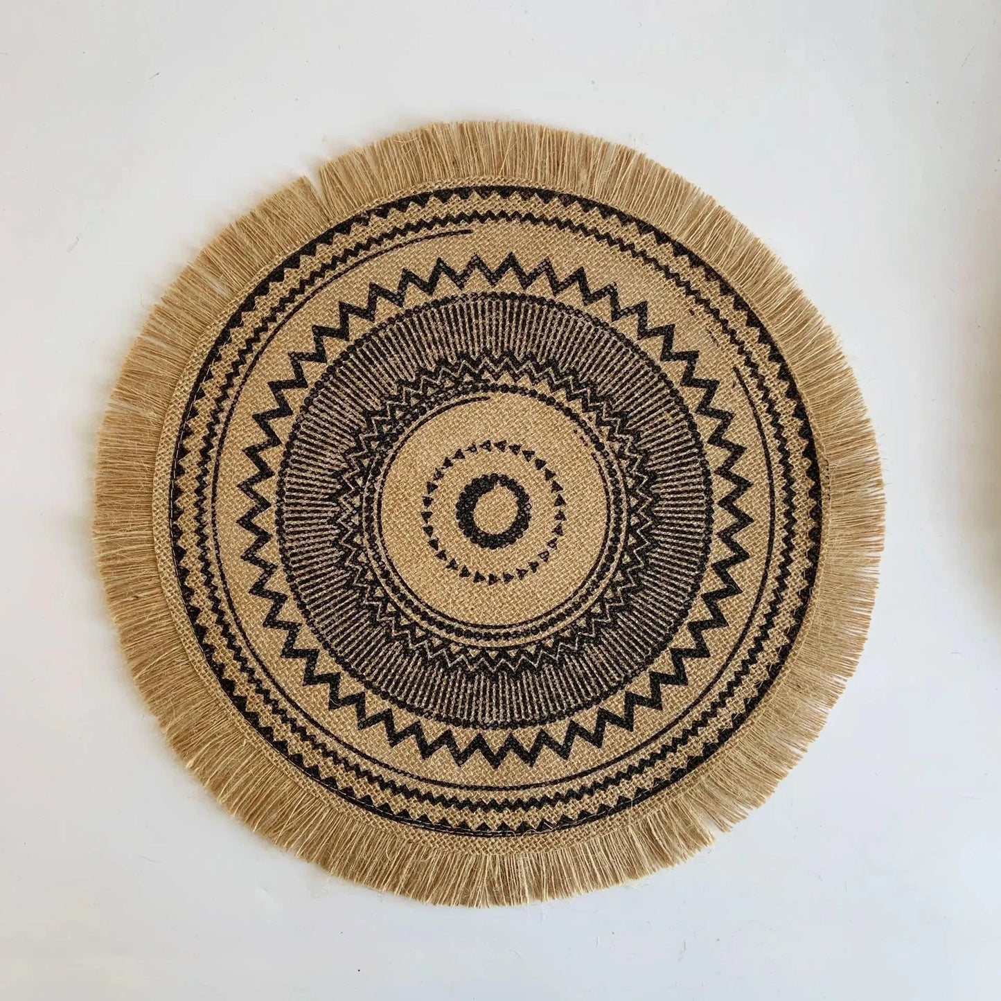 Modern Boho Round Table Placemat with Tassel │ Jute Woven Table Accessories Mats For Dining Room │ Kitchenware Tableware - Besontique Home
