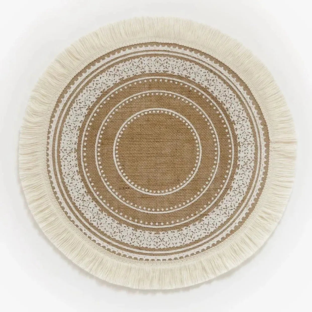 Modern Boho Round Table Placemat with Tassel │ Jute Woven Table Accessories Mats For Dining Room │ Kitchenware Tableware - Besontique Home