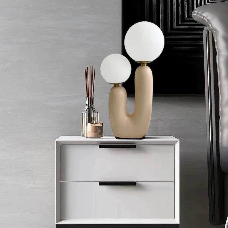 Modern Double Frosted Glass Balls Table Lamp │ Nordic Creative LED Desk Light - Besontique Home