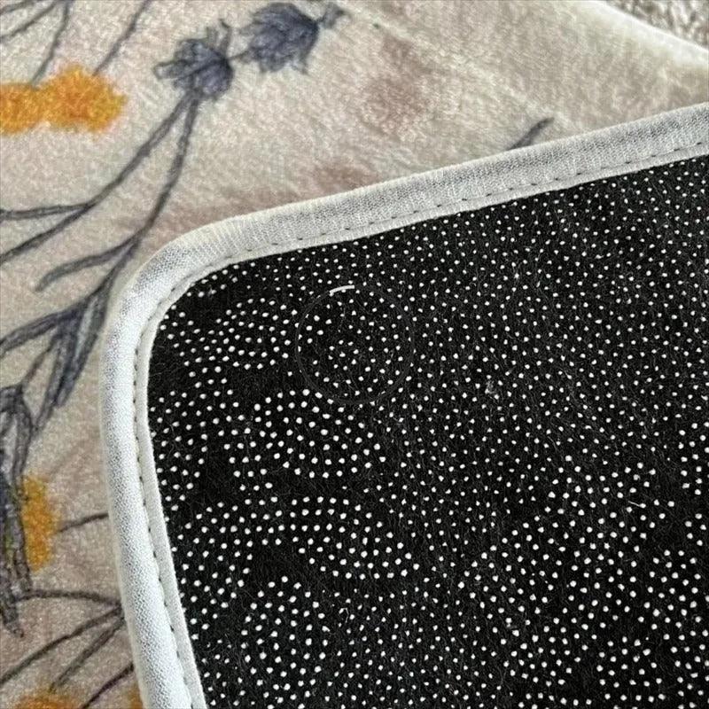 Modern Floral Fluffy Bedside Decorative Oval Rug │ Soft Anti-slip Absorbent Bathroom Floor Mat - Besontique Home