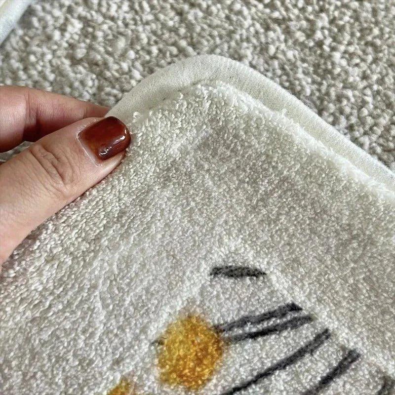 Modern Floral Fluffy Bedside Decorative Oval Rug │ Soft Anti-slip Absorbent Bathroom Floor Mat - Besontique Home