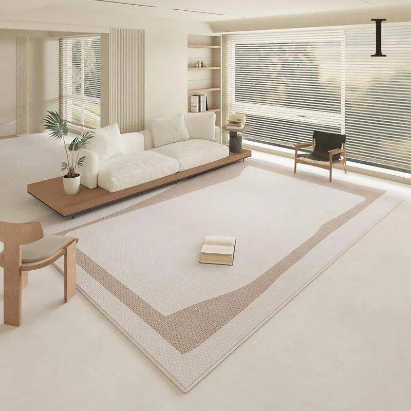 Modern Geometric Light Color Home Carpet │ Minimal Decor Bedside Luxury Rug - Besontique Home