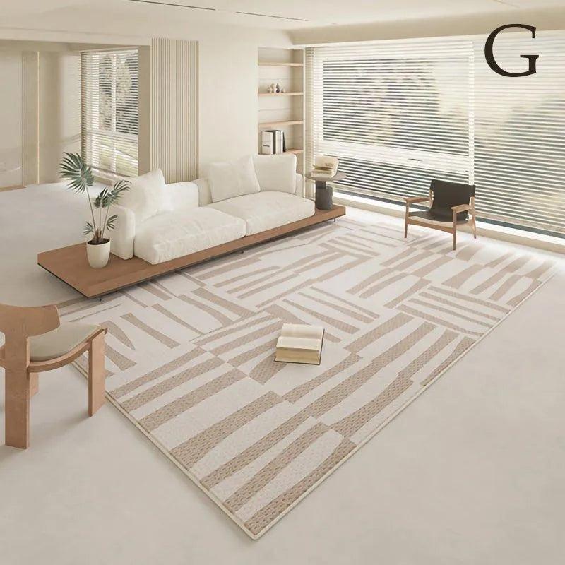 Modern Geometric Light Color Home Carpet │ Minimal Decor Bedside Luxury Rug - Besontique Home
