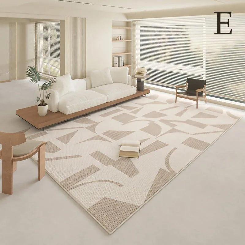 Modern Geometric Light Color Home Carpet │ Minimal Decor Bedside Luxury Rug - Besontique Home