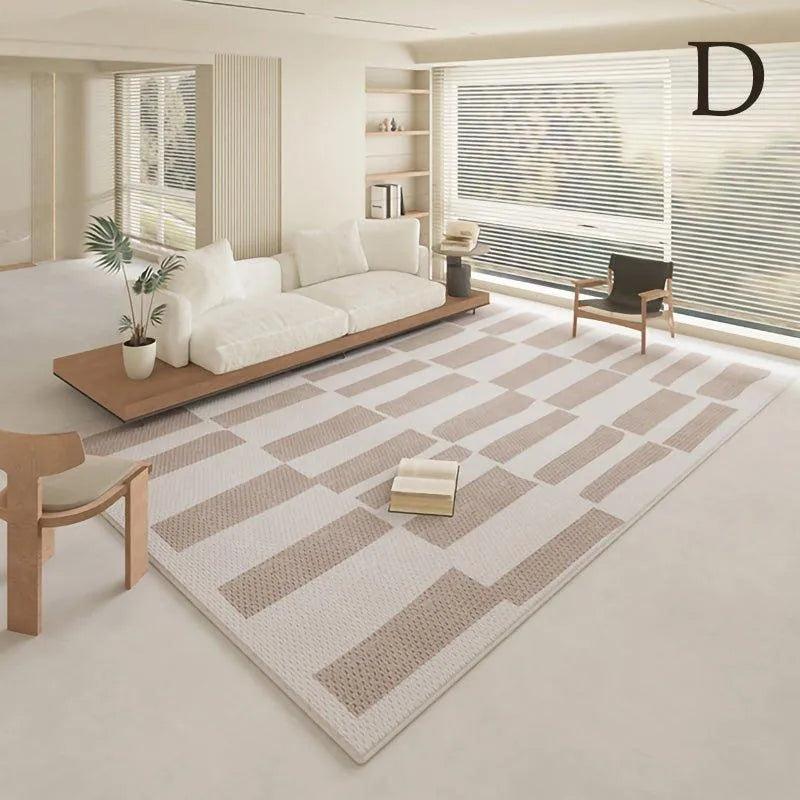 Modern Geometric Light Color Home Carpet │ Minimal Decor Bedside Luxury Rug - Besontique Home