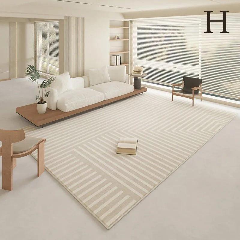 Modern Geometric Light Color Home Carpet │ Minimal Decor Bedside Luxury Rug - Besontique Home
