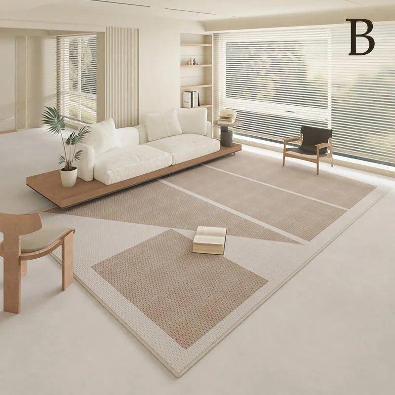 Modern Geometric Light Color Home Carpet │ Minimal Decor Bedside Luxury Rug - Besontique Home
