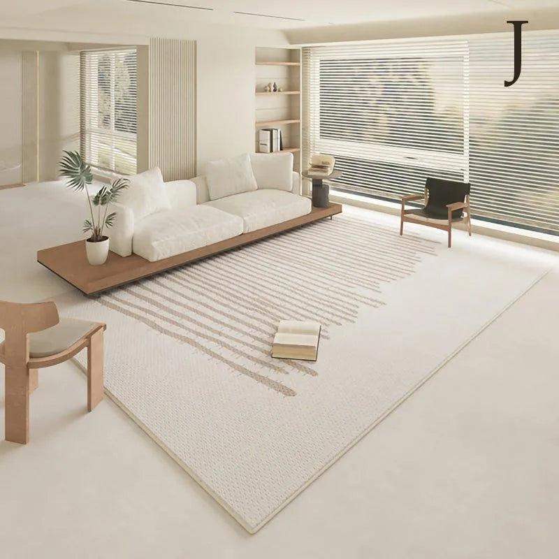 Modern Geometric Light Color Home Carpet │ Minimal Decor Bedside Luxury Rug - Besontique Home