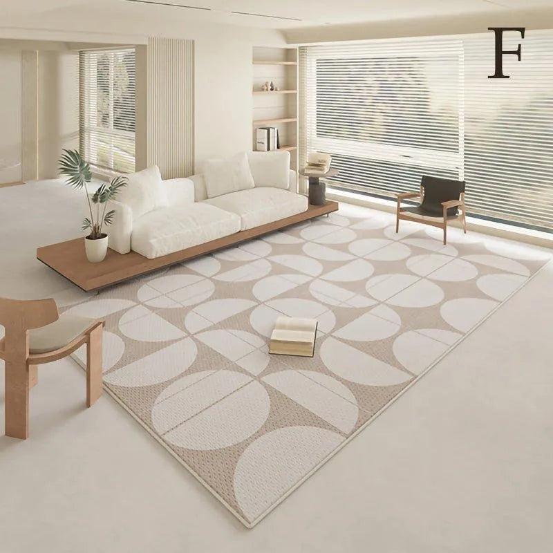 Modern Geometric Light Color Home Carpet │ Minimal Decor Bedside Luxury Rug - Besontique Home