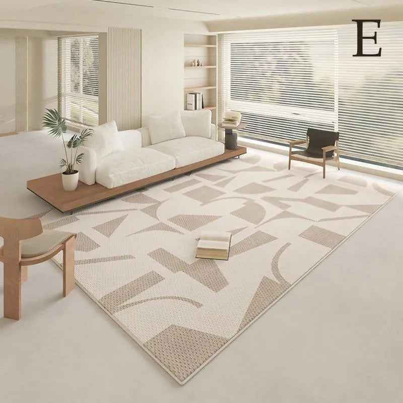 Modern Geometric Light Color Home Carpet │ Minimal Decor Bedside Luxury Rug - Besontique Home