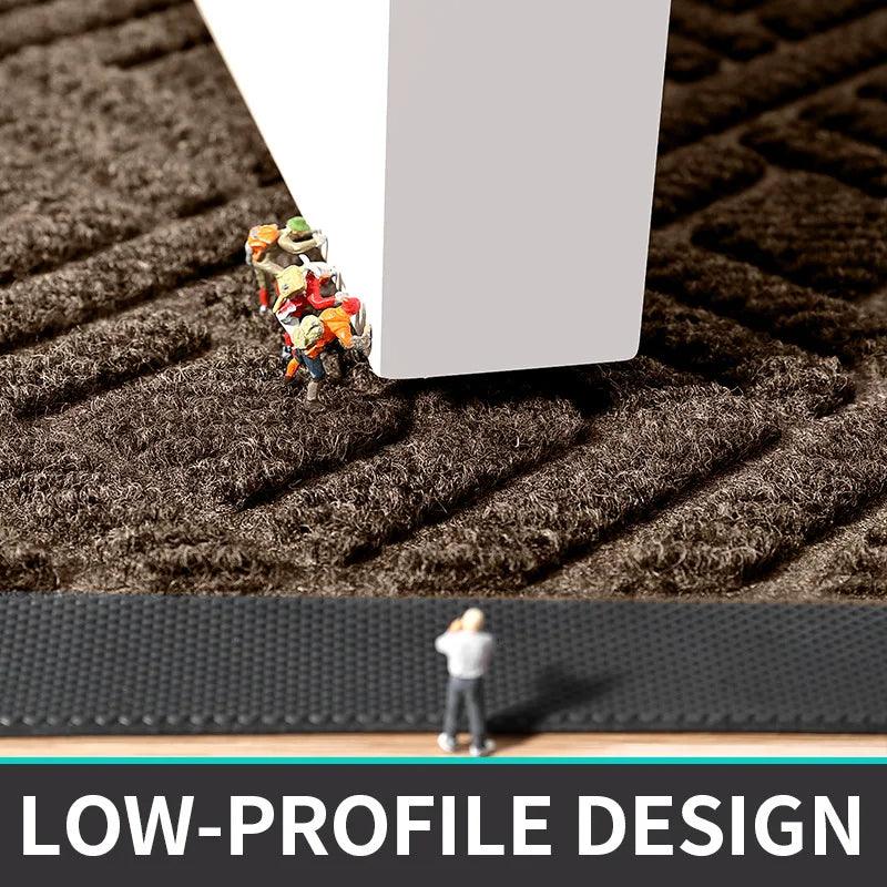 Modern Geometric Pattern PVC Door Mat │ Solid Color Anti-slip Entrance Floor Rug Mat - Besontique Home