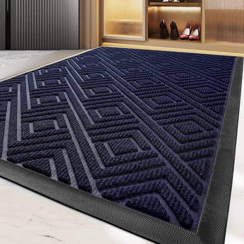 modern-geometric-pattern-pvc-door-mat-solid-color-anti-slip-entrance-floor-rug-mat-besontique-home-21525 - Besontique Home