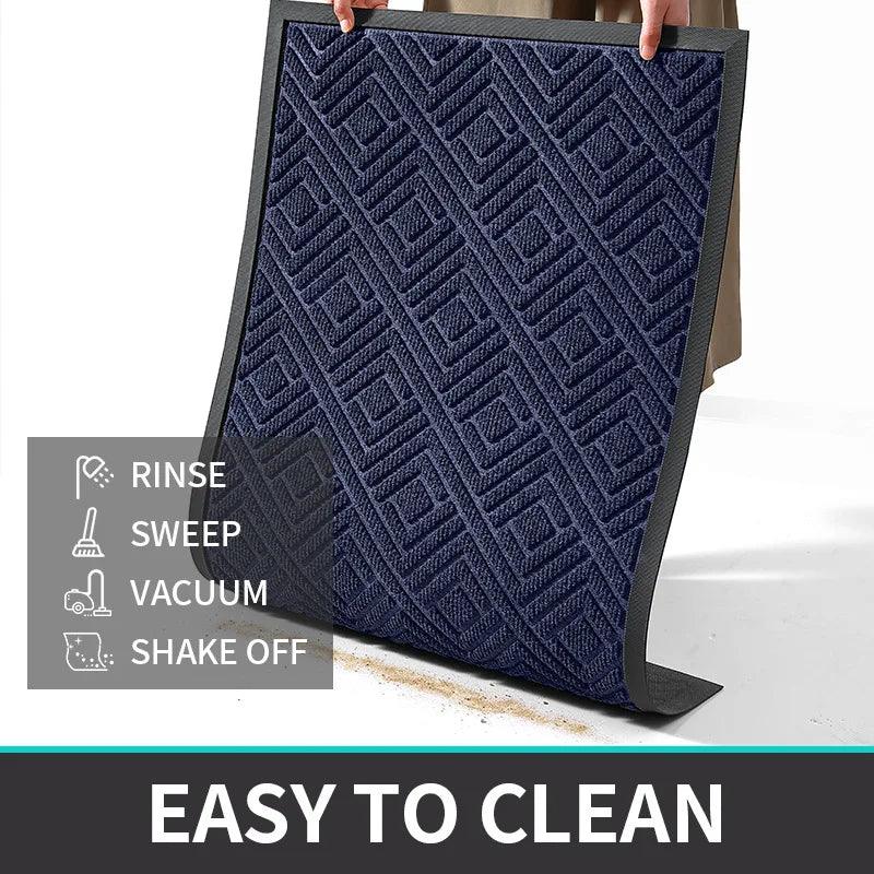 Modern Geometric Pattern PVC Door Mat │ Solid Color Anti-slip Entrance Floor Rug Mat - Besontique Home