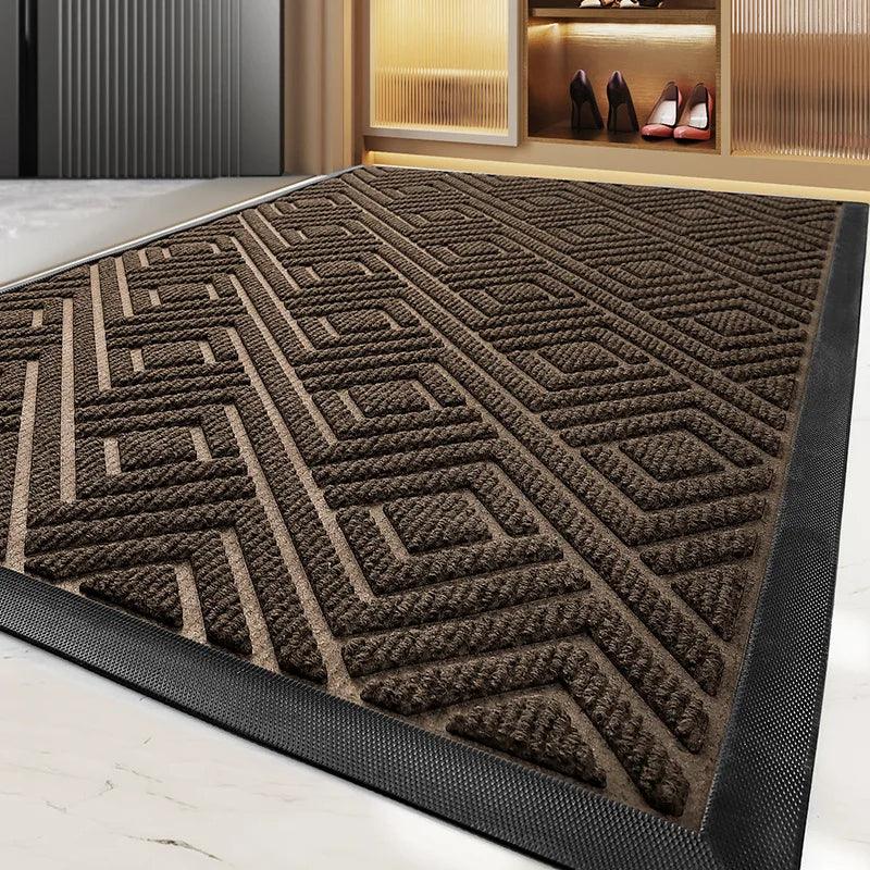 Modern Geometric Pattern PVC Door Mat │ Solid Color Anti-slip Entrance Floor Rug Mat - Besontique Home