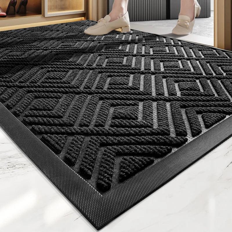 Modern Geometric Pattern PVC Door Mat │ Solid Color Anti-slip Entrance Floor Rug Mat - Besontique Home