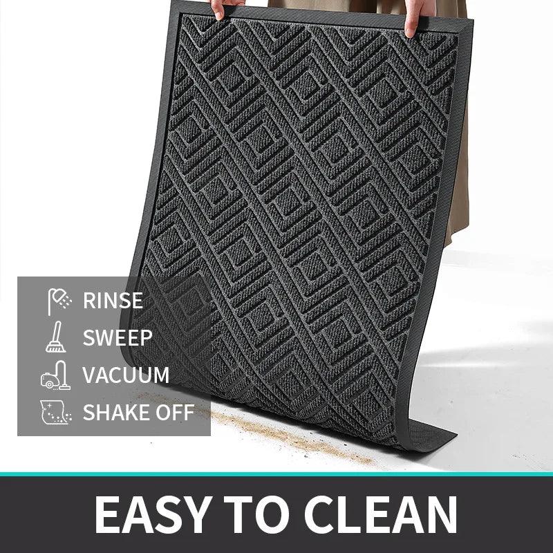Modern Geometric Pattern PVC Door Mat │ Solid Color Anti-slip Entrance Floor Rug Mat - Besontique Home