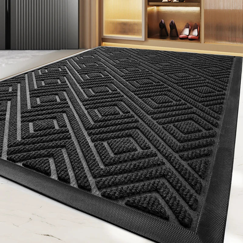 Modern Geometric Pattern PVC Door Mat │ Solid Color Anti-slip Entrance Floor Rug Mat - Besontique Home