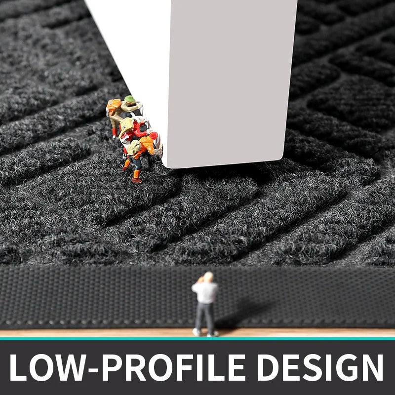 Modern Geometric Pattern PVC Door Mat │ Solid Color Anti-slip Entrance Floor Rug Mat - Besontique Home