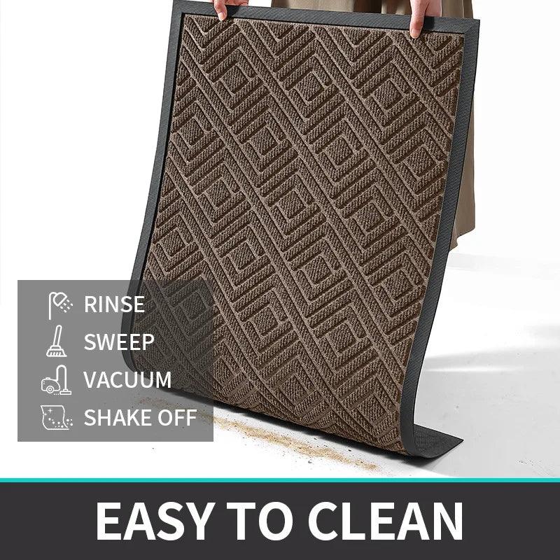 Modern Geometric Pattern PVC Door Mat │ Solid Color Anti-slip Entrance Floor Rug Mat - Besontique Home