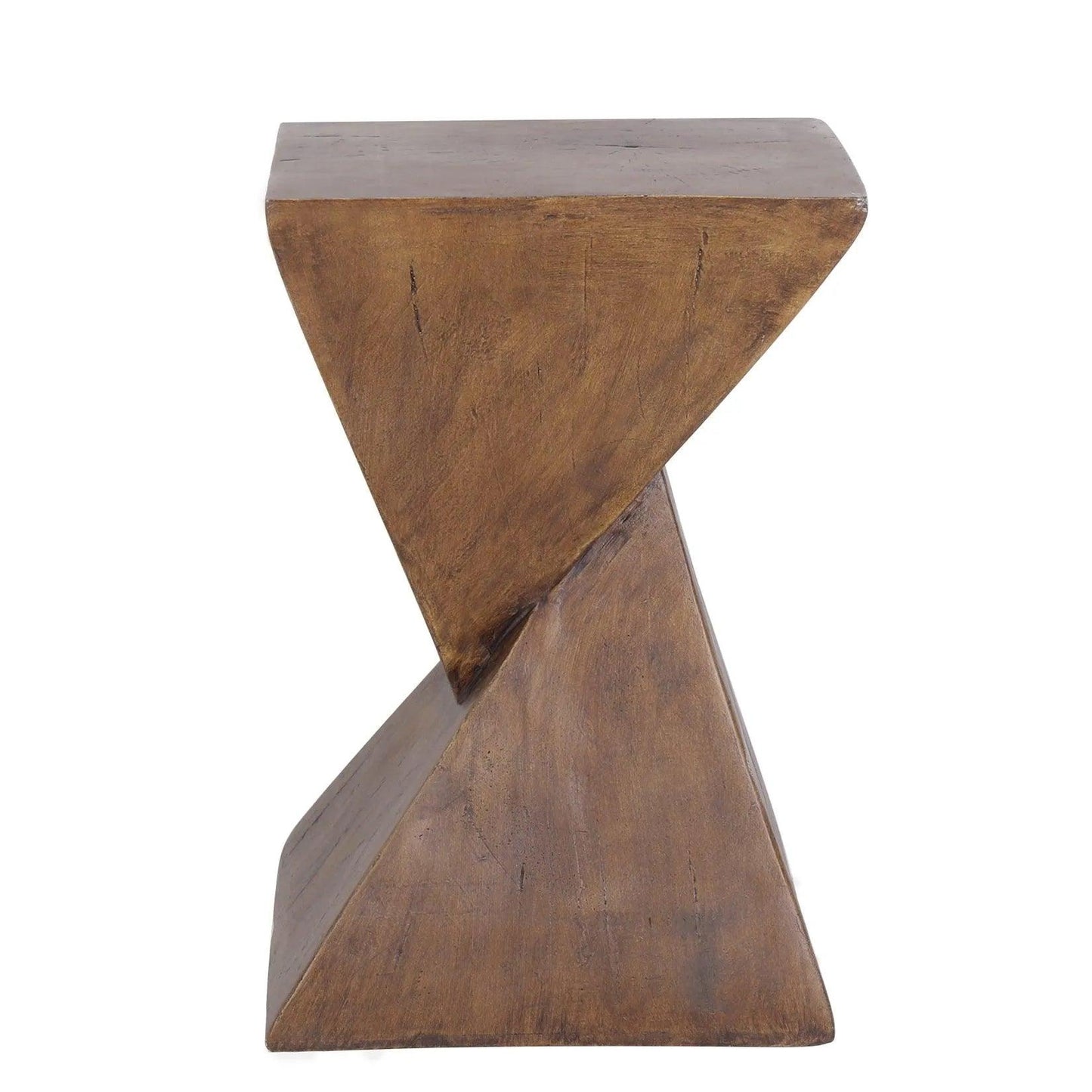 Modern Geometry Antique Side Table │ Lightweight Concrete Wooden Table Furniture - Besontique Home