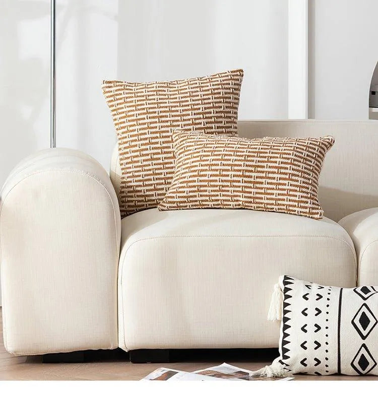 Modern Handmade Woven Cushion Cover │ Geometric Pattern Pillowcase │ For Bed Sofa Couch Living Room - Besontique Home