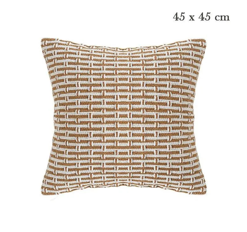 Modern Handmade Woven Cushion Cover │ Geometric Pattern Pillowcase │ For Bed Sofa Couch Living Room - Besontique Home