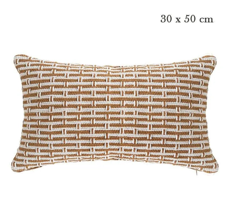 Modern Handmade Woven Cushion Cover │ Geometric Pattern Pillowcase │ For Bed Sofa Couch Living Room - Besontique Home
