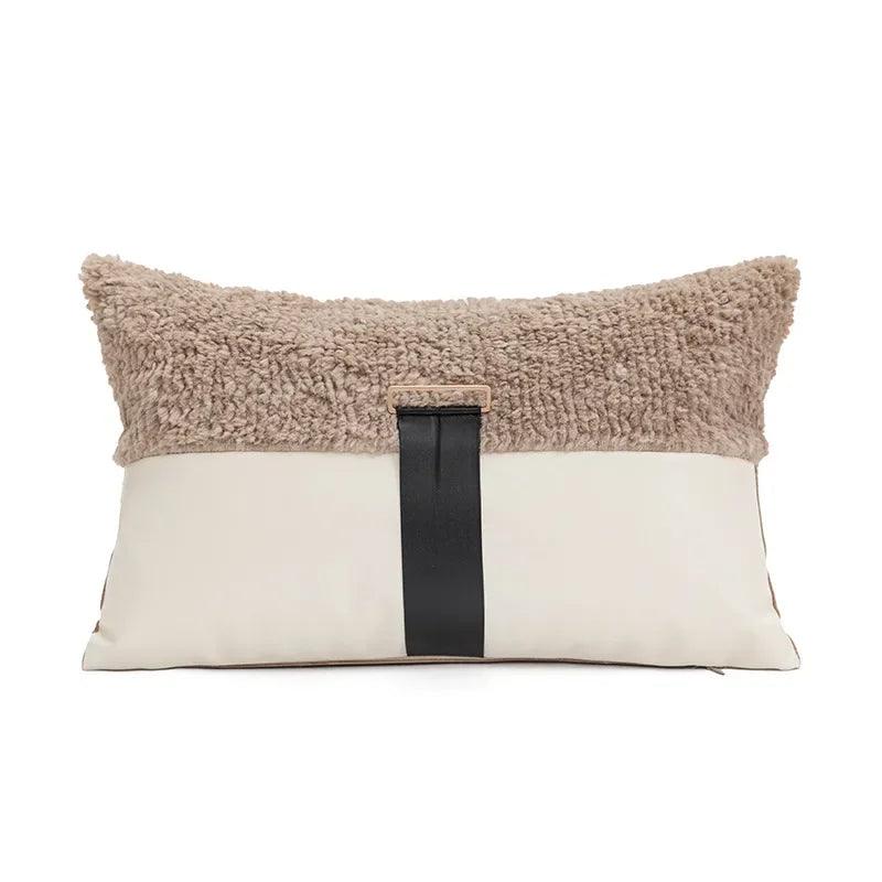 Modern Jacquard Embroidered Cushion Cover β Geometric Beige Black Luxury Design Throw Pillow Covers - Besontique Home