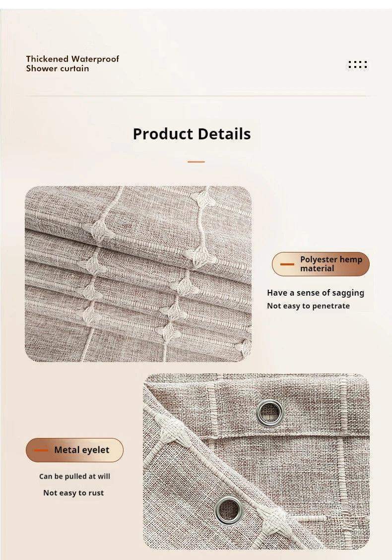 modern-jacquard-linen-shower-curtain-with-tassels-1-pcs-for-nordic-style-bathroom-decor-besontique-home-33401 - Besontique Home