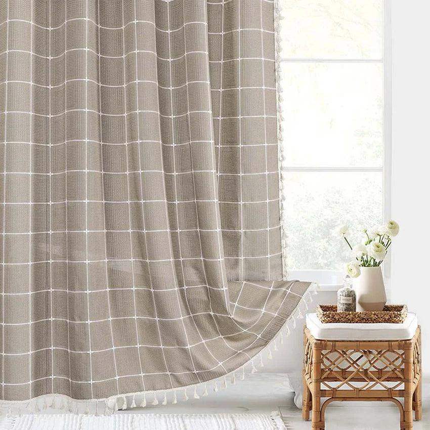modern-jacquard-linen-shower-curtain-with-tassels-1-pcs-for-nordic-style-bathroom-decor-besontique-home-56755 - Besontique Home