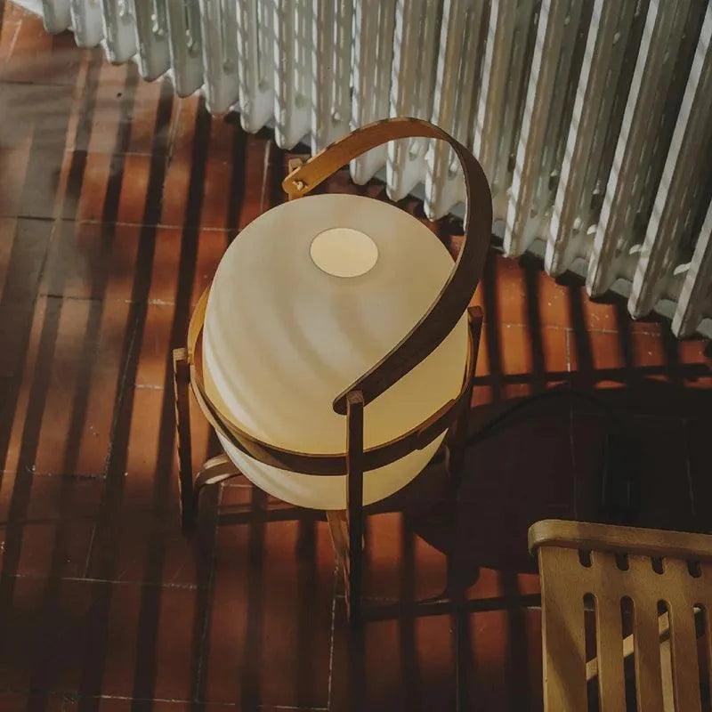 Modern Japandi Lantern Style Wooden Table Lamp - Besontique Home