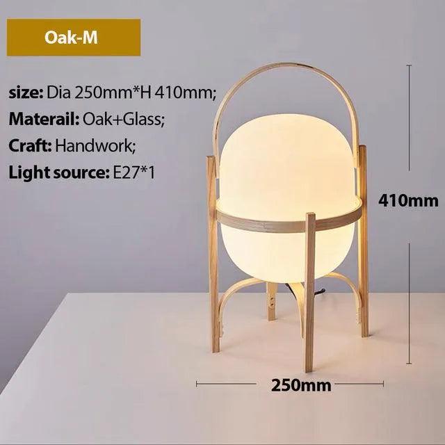 Modern Japandi Lantern Style Wooden Table Lamp - Besontique Home