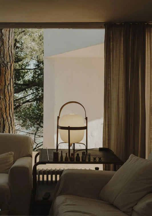 Modern Japandi Lantern Style Wooden Table Lamp - Besontique Home