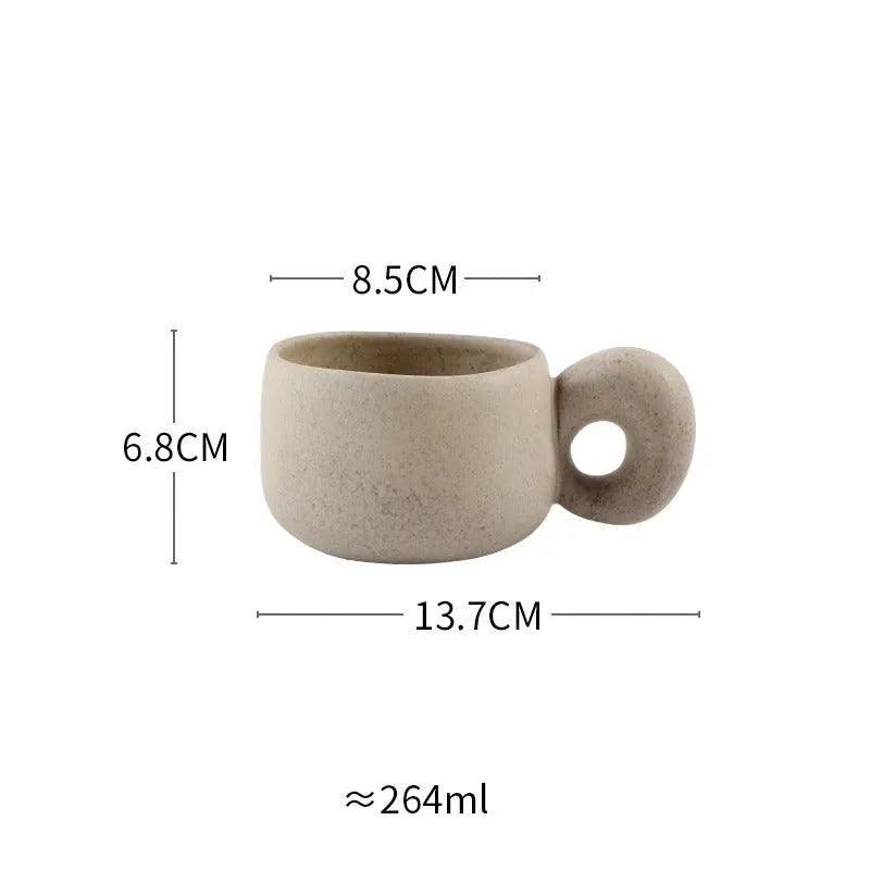 Modern Japanese Stoneware Retro Coffee Mug │ Aesthetic Decorative Cups Kitchenware - Besontique Home