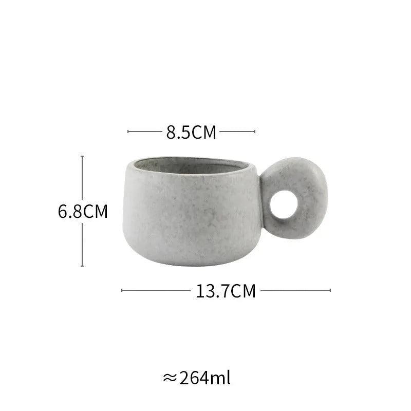 Modern Japanese Stoneware Retro Coffee Mug │ Aesthetic Decorative Cups Kitchenware - Besontique Home