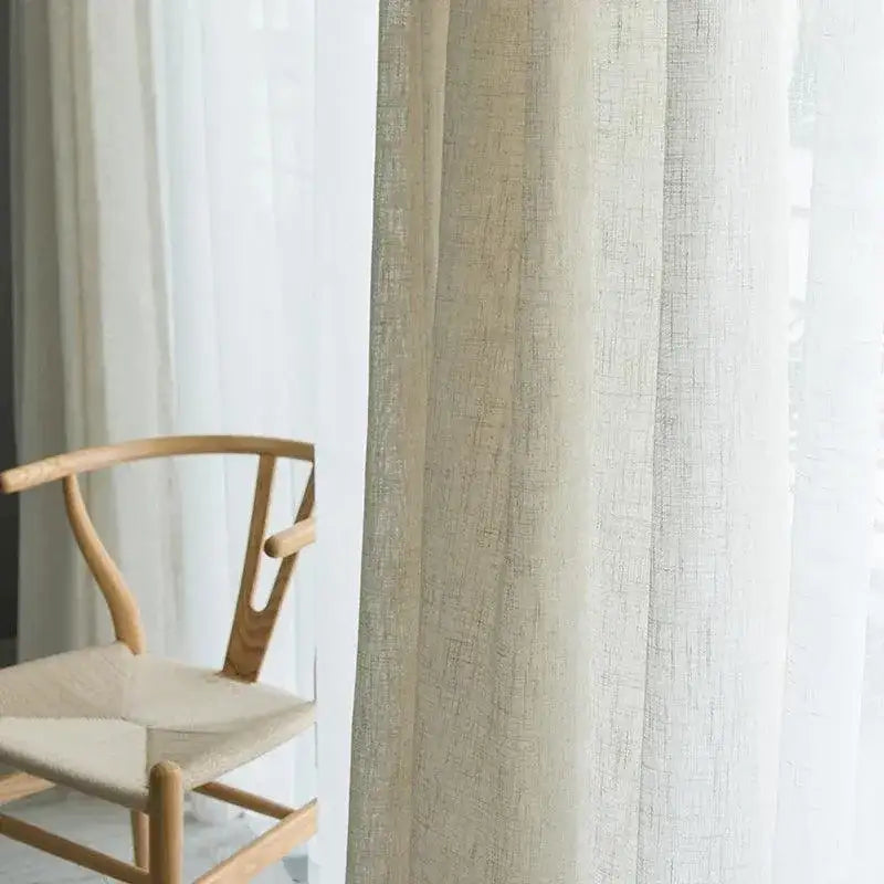 modern-linen-ivory-white-tulle-curtain-japanese-style-thicken-sheer-shading-window-drapes-besontique-home-31721 - Besontique Home