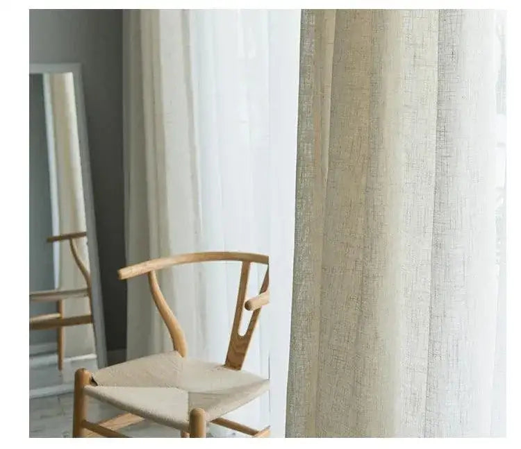 modern-linen-ivory-white-tulle-curtain-japanese-style-thicken-sheer-shading-window-drapes-besontique-home-67200 - Besontique Home