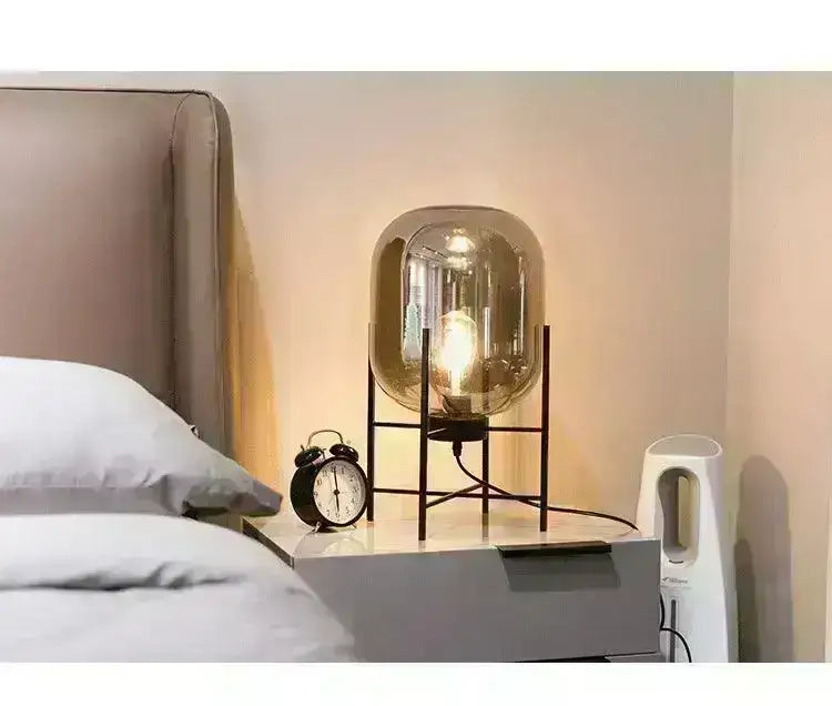 modern-nordic-clear-glass-table-lamp-light-ambertransparentgrey-industrial-led-living-bedroom-decor-lighting-desk-lamp-besontique-home-90357 - Besontique Home