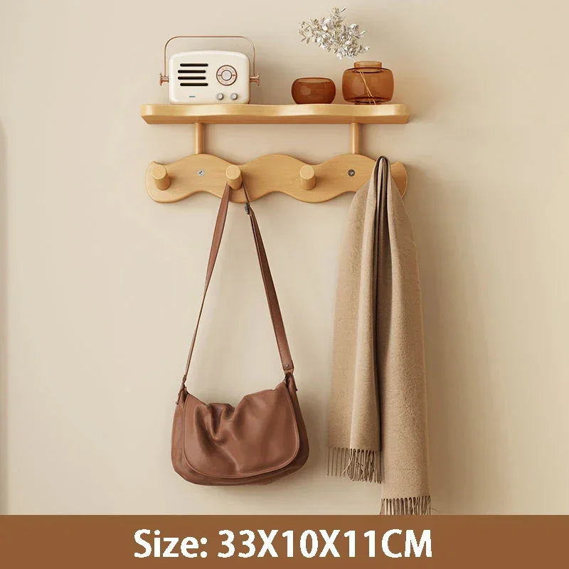 Modern Nordic Entrance Wall Mounted Coat Rack with Shelf - Besontique Home